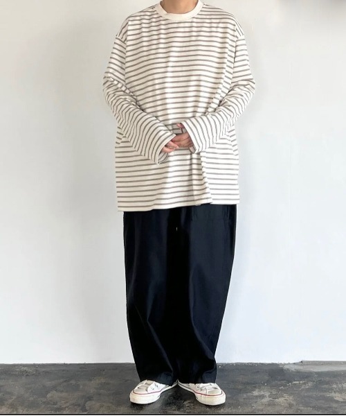 tシャツ HARVESTY /  ハーベスティー JUMBO L/S TEE ジャンボ ロンT レディース メンズ HARVESTY tシャツ / ハーベスティ BORDER L/S JUMBO T ボーダー