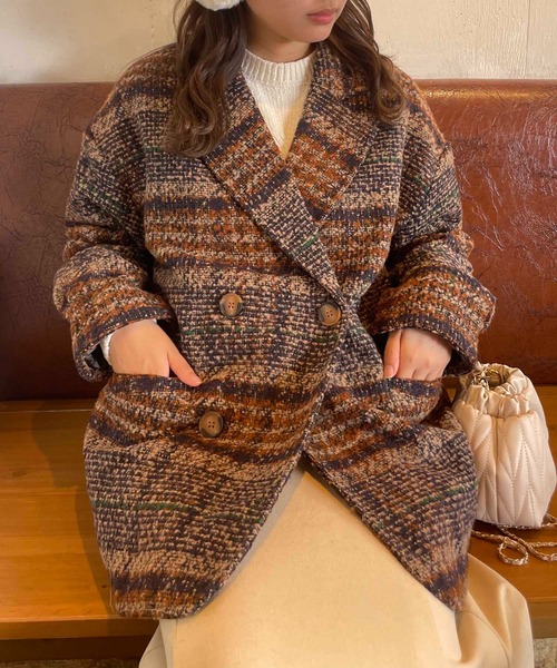 AS KNOW AS（アズノゥアズ） ピーコート pコート ブークレチェック