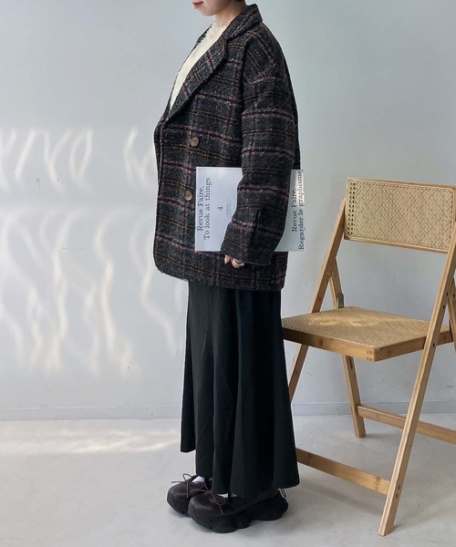 AS KNOW AS（アズノゥアズ） ピーコート pコート ブークレチェック