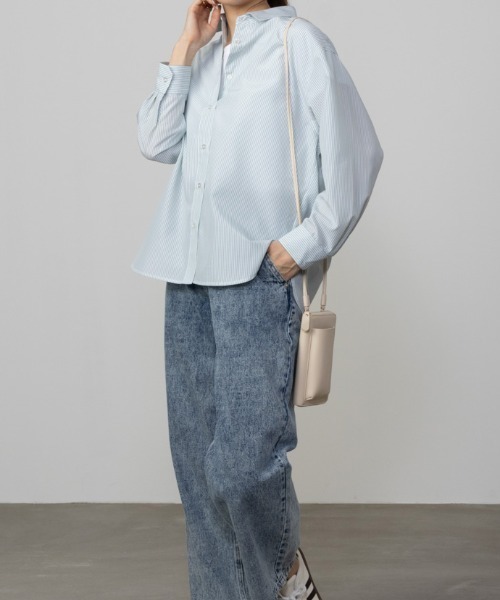 NAVY ブラウス シャツ ストライプシャツ レディース : ZOZOTOWN Yahoo