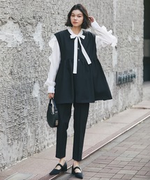 スラックス パンツ ジレ＆デーパートパンツ2点セットアップ レディース