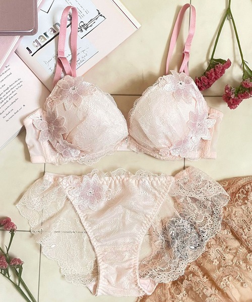 Absorle ブラジャー ショーツセット セクシーピオニー ブラ