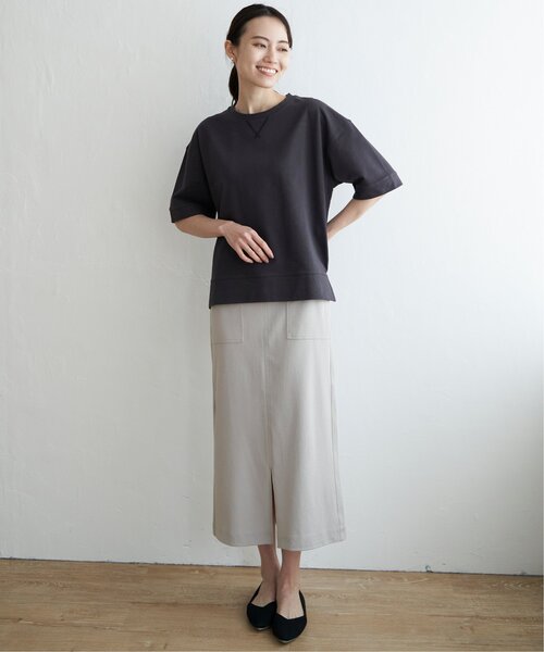 ikka（イッカ） tシャツ ミニ裏毛スウェットライク半袖Tシャツ