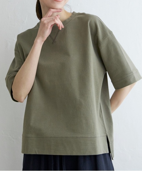 ikka（イッカ） tシャツ ミニ裏毛スウェットライク半袖Tシャツ