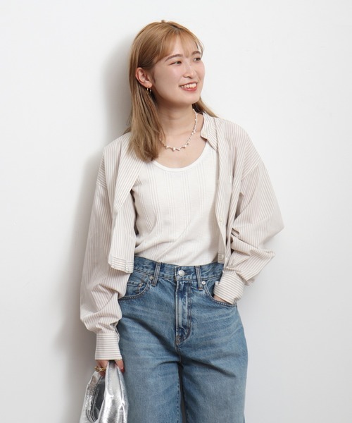 マルチサイズ ブラウス シャツ ２Wayバンドカラーシャツ レディース