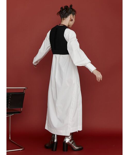 UN3D.（アンスリード） シャツワンピース W TRIANGLE TUCK SH OP