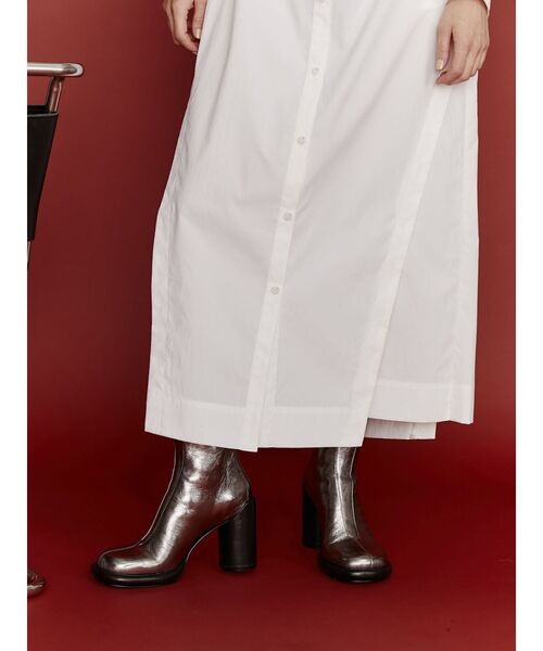 UN3D.（アンスリード） シャツワンピース W TRIANGLE TUCK SH OP