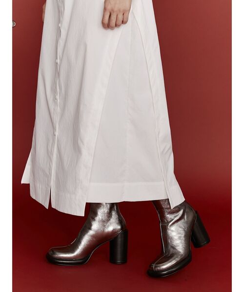 UN3D.（アンスリード） シャツワンピース W TRIANGLE TUCK SH OP