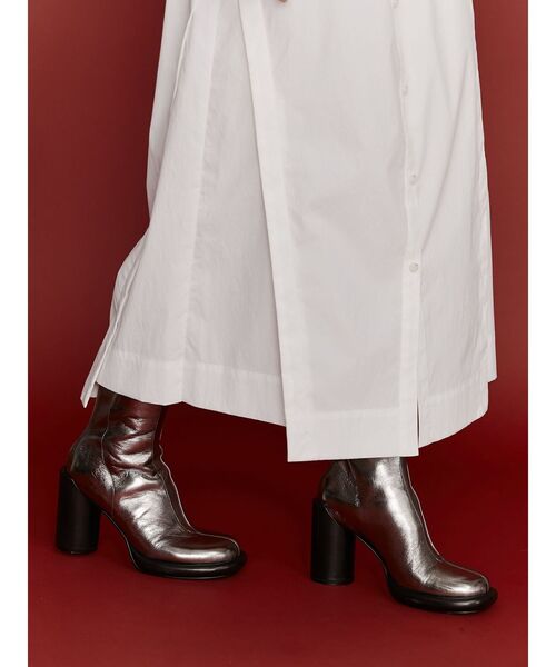 UN3D.（アンスリード） シャツワンピース W TRIANGLE TUCK SH OP