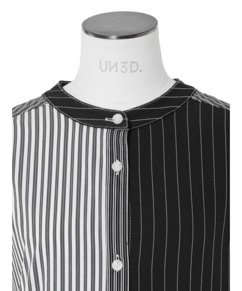 美品 アンスリード ダブルトライアングル タック シャツ ストライプ 大きめ セール】W TRIANGLE TUCK SH OP / ダブルトライアングルタックシャツ