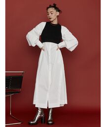 UN3D.（アンスリード） シャツワンピース W TRIANGLE TUCK SH OP