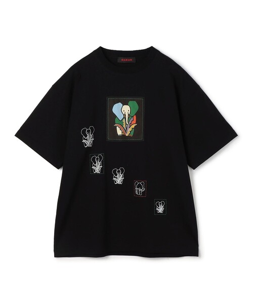 ドライスビンコットン ELEPHANTエンブロイダリー Tシャツ CABaN tシャツ ドライスビンコットン ELEPHANTエンブロイダリー