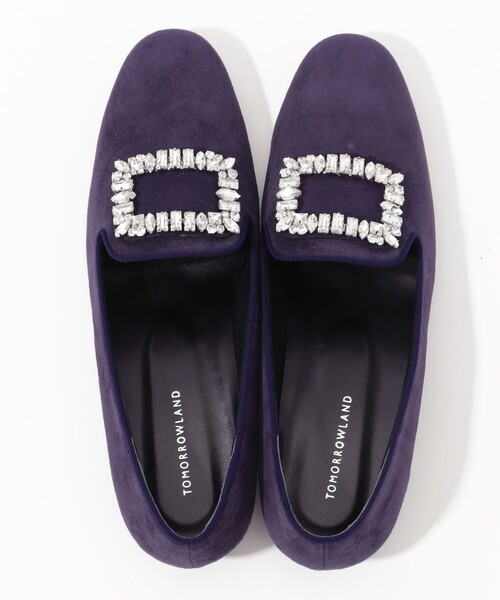 TOMORROWLAND（トゥモローランド） ローファー スエード ビジュー