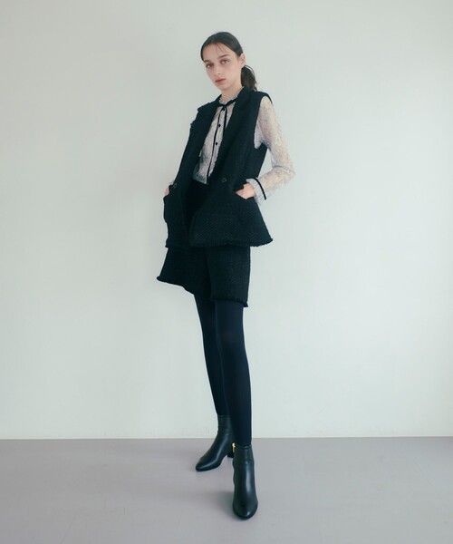 ベスト ジレ 「LOULOU WILLOUGHBY」ジオリカラメツイードジレ レディース LOULOU WILLOUGHBY ベスト ジレ 「LOULOU WILLOUGHBY」ジオリカ