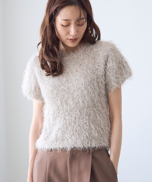 RONEL ニット セーター シャギー半袖ニット レディース : ZOZOTOWN