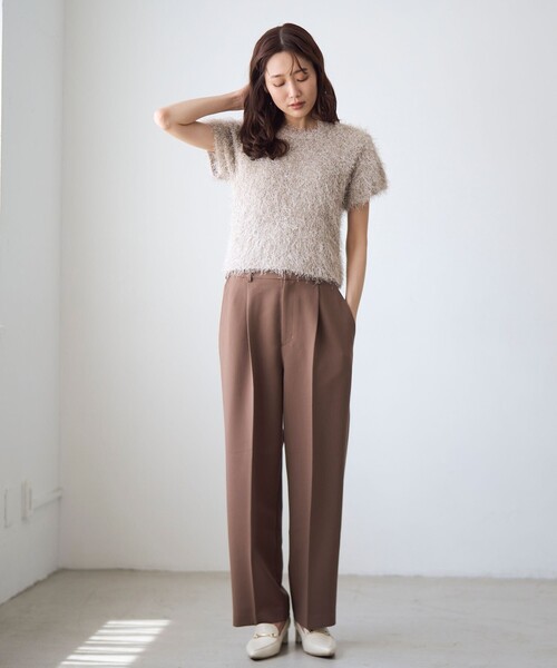 RONEL ニット セーター シャギー半袖ニット レディース : ZOZOTOWN