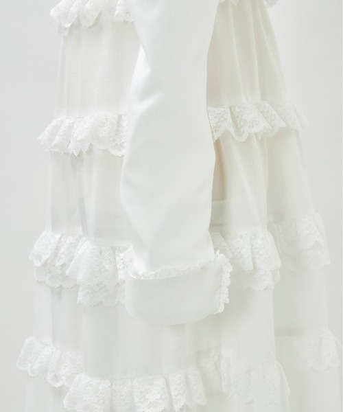 AVENCHUMU シャツワンピース Full of tiered long dress
