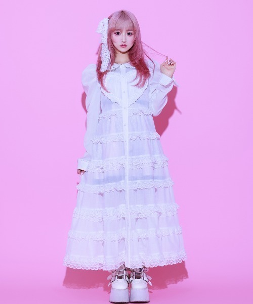 AVENCHUMU シャツワンピース Full of tiered long dress : ZOZOTOWN