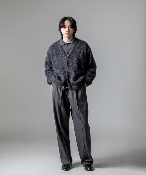 【GOODENOUGH】モヘア ラインニットカーディガン Sサイズ 日本製 GOODENOUGH】モヘア ラインニットカーディガン Sサイズ 日本製