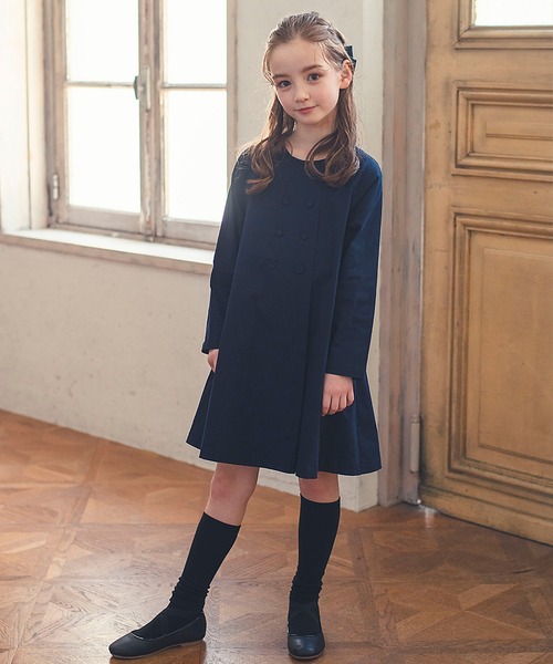 DRESCCO ワンピース ネイビークラシックダブルブレストワンピース