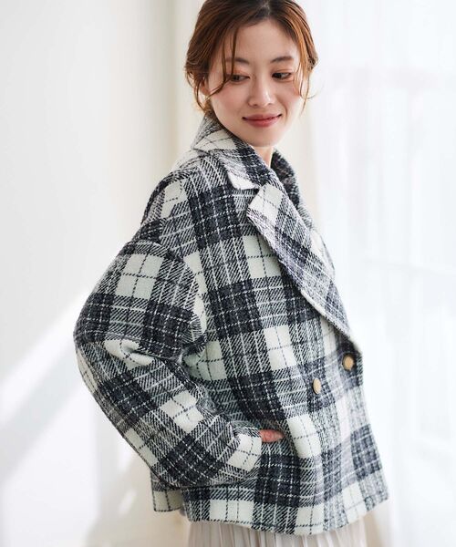 le.coeur blanc（ルクールブラン） ピーコート pコート ループチェック