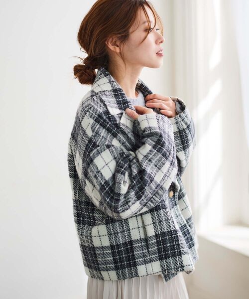 le.coeur blanc（ルクールブラン） ピーコート pコート ループチェック