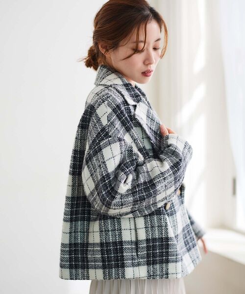 le.coeur blanc（ルクールブラン） ピーコート pコート ループチェック