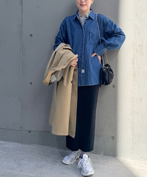 Rie Miller（リエミラー） ブラウス シャツ 「RM denim」刺繍入り