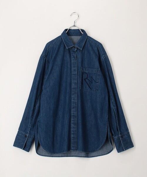 Rie Miller（リエミラー） ブラウス シャツ 「RM denim」刺繍入り