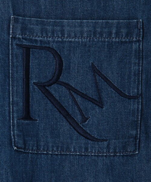 Rie Miller（リエミラー） ブラウス シャツ 「RM denim」刺繍入り