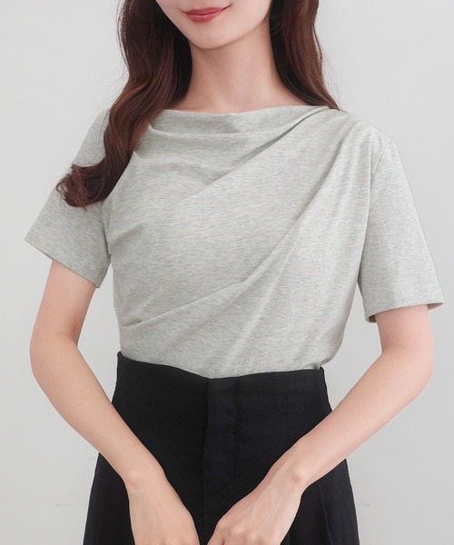 tシャツ 薄手ドレープ半袖トップス レディース : ZOZOTOWN Yahoo