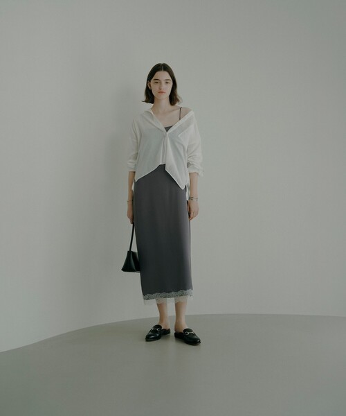 デミルクスビームスKHADI オーバー ショート シャツ ホワイト フリー Demi-Luxe BEAMS（デミルクス ビームス） ブラウス シャツ KHADI
