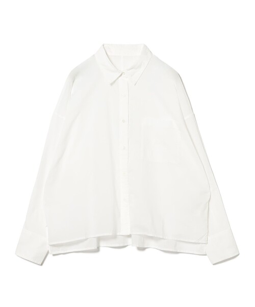 デミルクスビームスKHADI オーバー ショート シャツ ホワイト フリー Demi-Luxe BEAMS（デミルクス ビームス） ブラウス シャツ KHADI