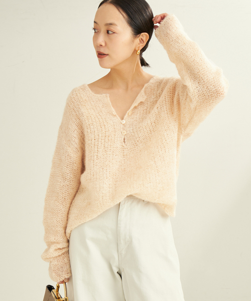 plage ニット セーター 「追加」HENLEY ALPACA mix プルオーバー