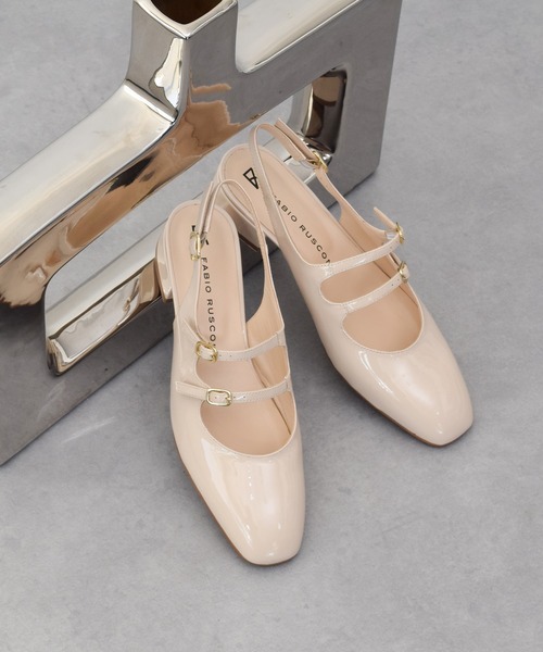 【美品】FABIO RUSCONI パンプス ストラップ 白 結婚式着用のみ FABIO RUSCONI（ファビオルスコーニ） パンプス 「FABIO RUSCONI