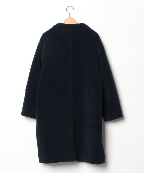 「BEAMS HEART」 ノーカラーコート 0 ネイビー レディース_画像2