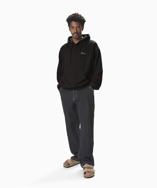 【THISISNEVERTHAT】クォーターボタンパーカーオフブラック thisisneverthat パーカー Quarter Button Hoodie メンズ