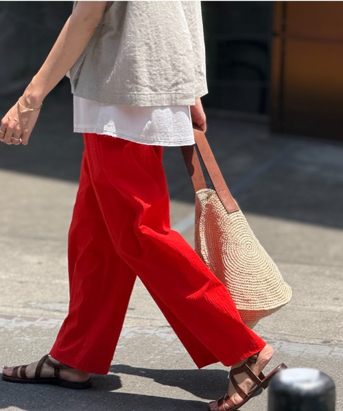 BEARDSLEY パンツ コットンストレッチウエストリブパンツ