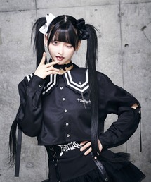 Amilige（アミリージュ） ブラウス シャツ チェーンクロス付きセーラー