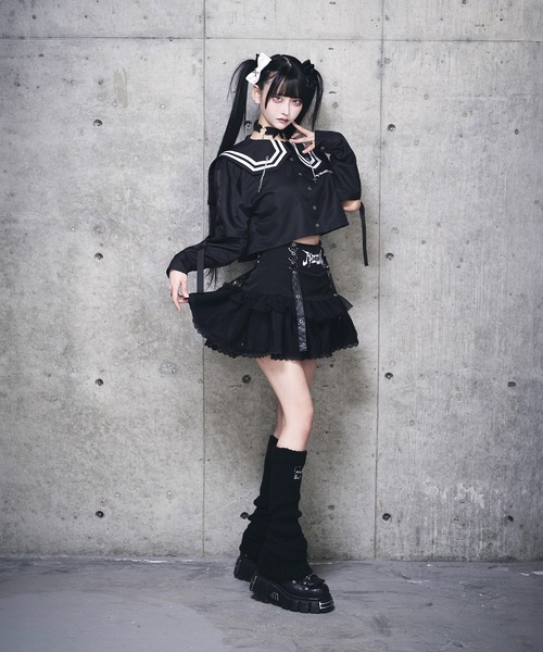 Amilige（アミリージュ） ブラウス シャツ チェーンクロス付きセーラー