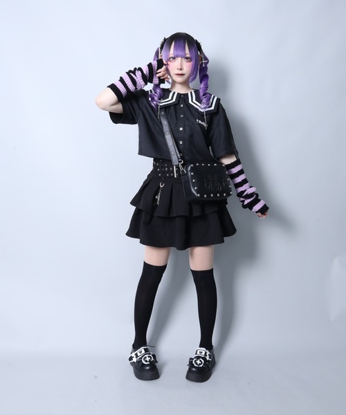 Amilige（アミリージュ） ブラウス シャツ チェーンクロス付きセーラー