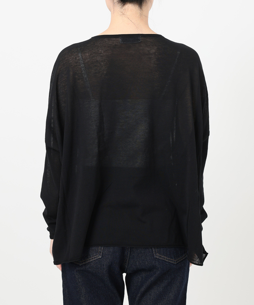 【新品未使用】SLOBE IENA コットンシルクビッグプルオーバー／ブラック SLOBE IENA｜《追加》コットンシルクビッグプルオーバー