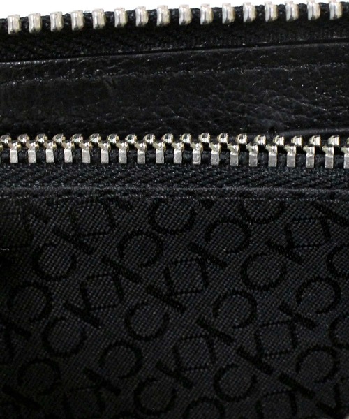 Calvin Klein 財布 CK ロゴプレート ラウンドファスナーロング