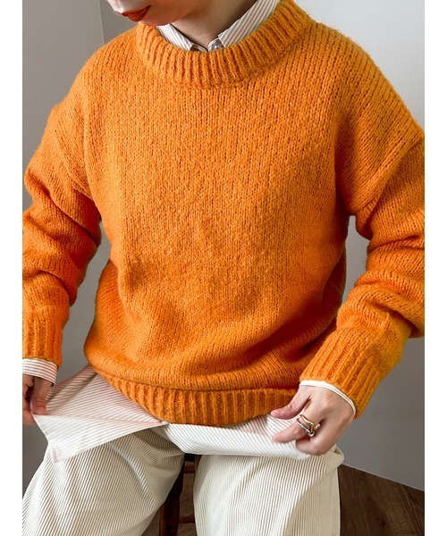 HEILIS（ヘイリス） 「PoshAlma」長袖ニット FREE オレンジ レディース