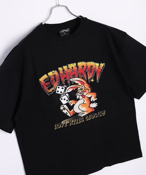 Ed Hardy エドハーディー クロップド丈 半袖 Tシャツ 女性用 黒 Ed Hardy エドハーディー クロップド丈 半袖 Tシャツ 女性用 黒