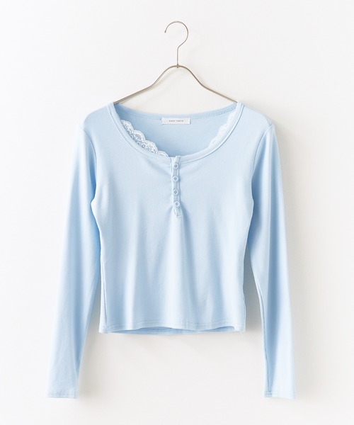 ROOP TOKYO tシャツ Henry Neck Lace Top / ヘンリーネック