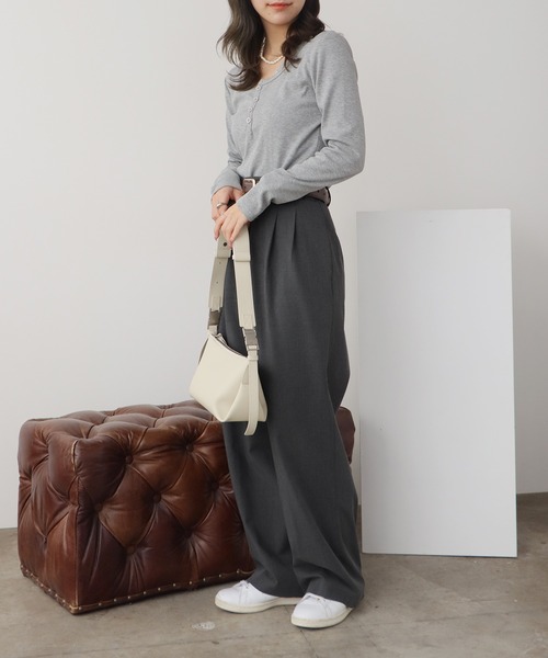 ROOP TOKYO tシャツ Henry Neck Lace Top / ヘンリーネック