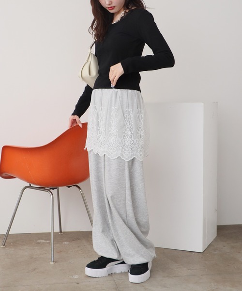 ROOP TOKYO tシャツ Henry Neck Lace Top / ヘンリーネック