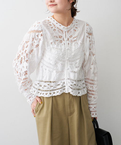 Spick＆Span ブラウス シャツ バテンレース前開きブラウス