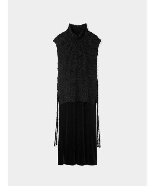 「MIESROHE」 ノースリーブニット ONE SIZE ブラック レディース MIESROHE 「MIESROHE」 ノースリーブワンピース 1 ブラック